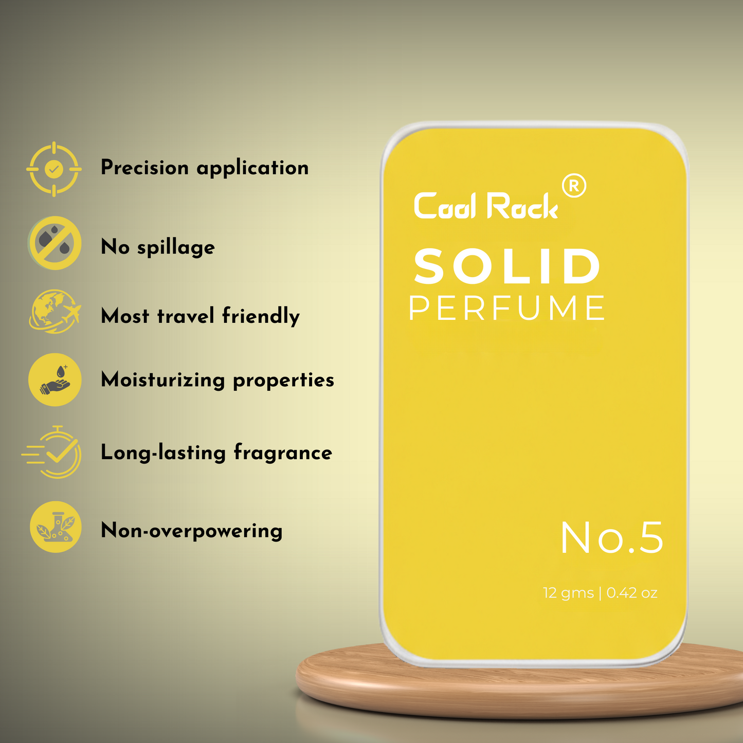Cool Rock Solid Perfume Duo – No.5 & Legend | Long-Lasting, Alcohol-Free, Travel-Friendly | 12g Each
