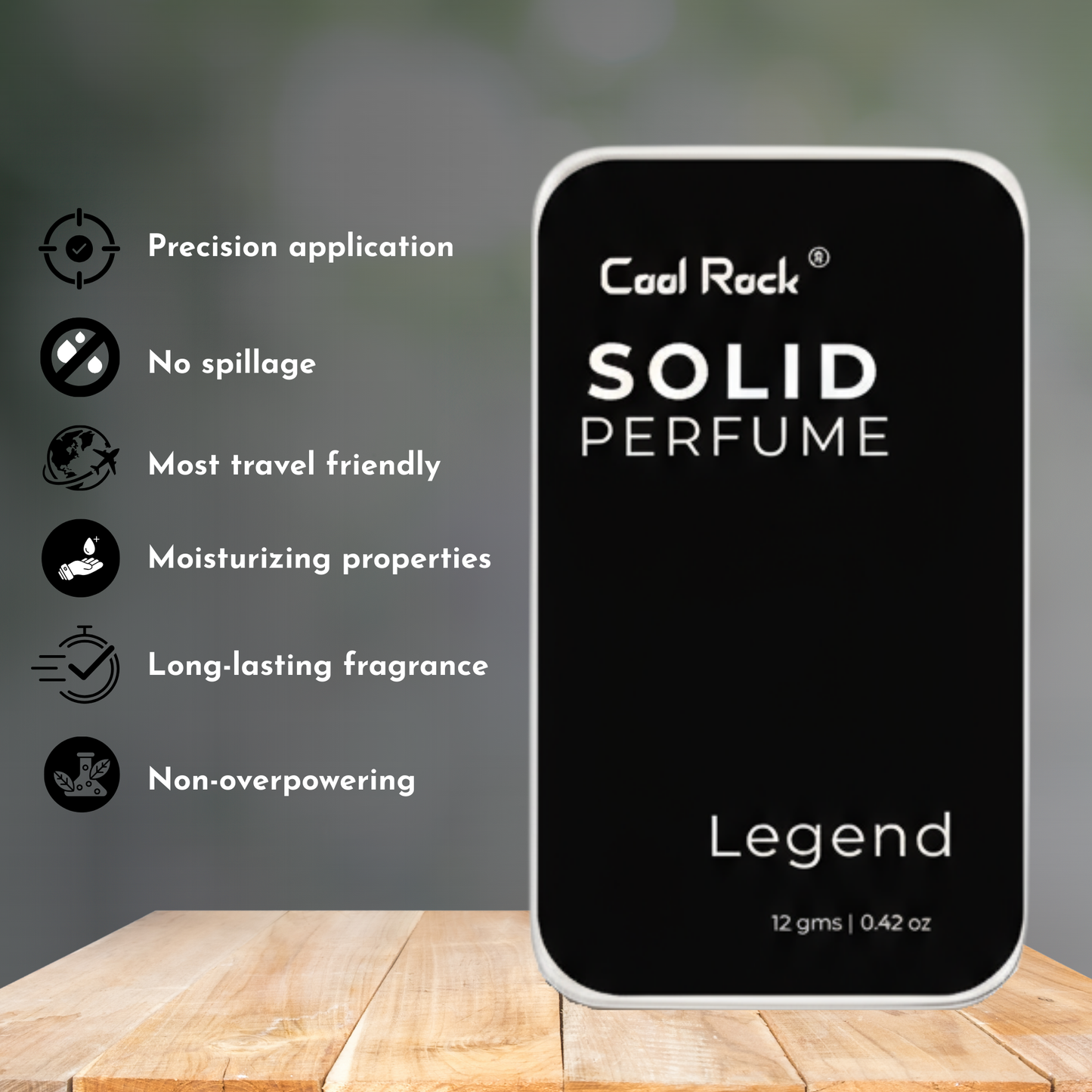Cool Rock Solid Perfume Duo – No.5 & Legend | Long-Lasting, Alcohol-Free, Travel-Friendly | 12g Each