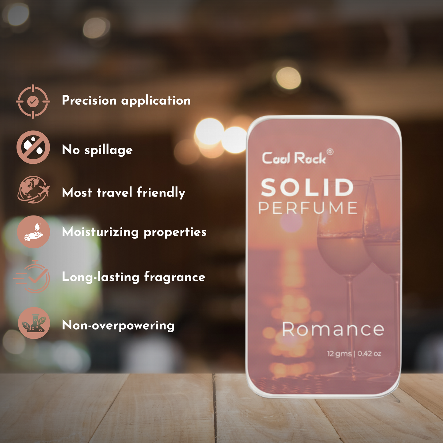 Cool Rock Solid Perfume Combo – Cool Water & Romance | Long Lasting Solid Fragrance for Men & Women | Pocket-Friendly, Alcohol-Free Perfume Balm (12g Each