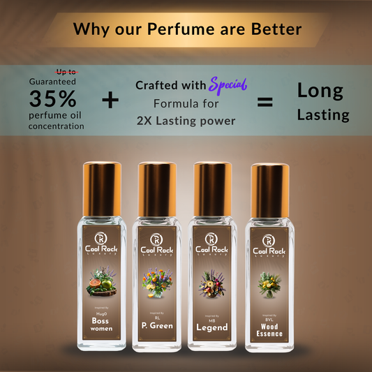 C-5 | Modern Classics Perfume Set | Boss Women, P. Green, Legend, & Wood Essence | Timeless Masculine Scent Combo (4 x 20ml)