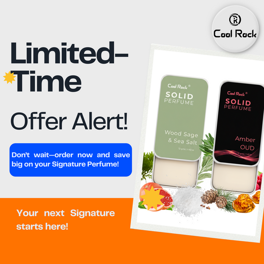 Cool Rock Solid Perfume Duo – Wood Sage & Sea Salt + Amber Oud | Long-Lasting, Alcohol-Free, Travel-Friendly Solid Fragrance for Men & Women | 12g Each