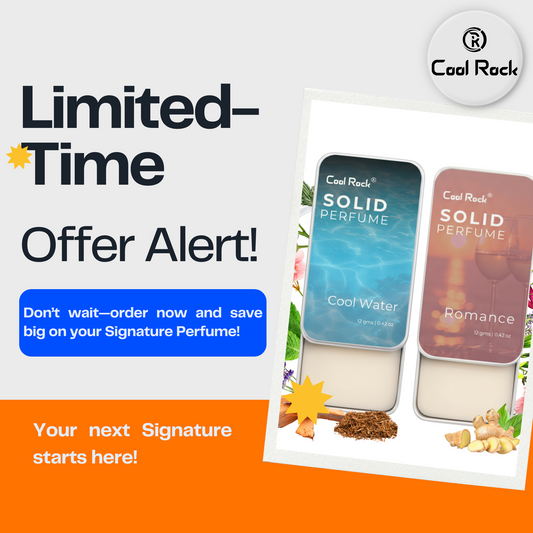 Cool Rock Solid Perfume Combo – Cool Water & Romance | Long Lasting Solid Fragrance for Men & Women | Pocket-Friendly, Alcohol-Free Perfume Balm (12g Each