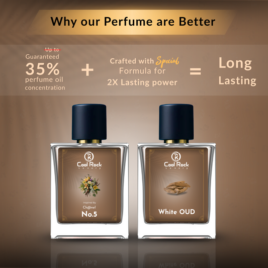 Ch@nel No. 5 & White Oud Perfume Combo | Luxury Fragrance Set Iconic Floral and Rich Oud Scent | Long-Lasting Perfume