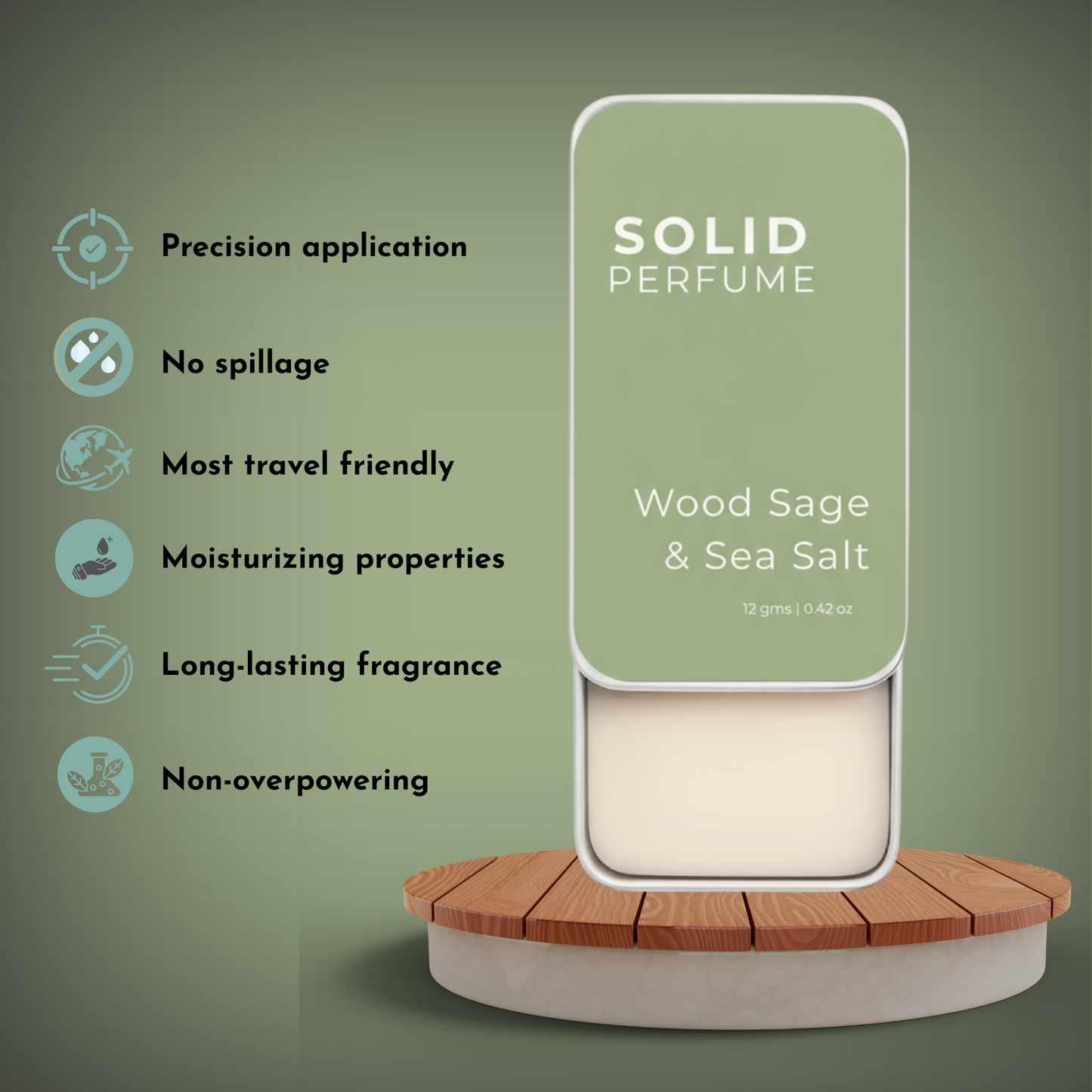 Cool Rock Solid Perfume Duo – Wood Sage & Sea Salt + Amber Oud | Long-Lasting, Alcohol-Free, Travel-Friendly Solid Fragrance for Men & Women | 12g Each
