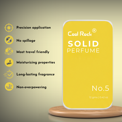 Cool Rock Solid Perfume Duo – No.5 & Legend | Long-Lasting, Alcohol-Free, Travel-Friendly | 12g Each