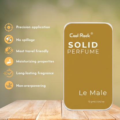 Cool Rock Solid Perfume Duo – Good Girl & Le Male | Natural Long-Lasting Pocket Fragrance Set for Men & Women
