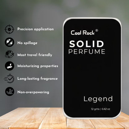 Cool Rock Solid Perfume Duo – No.5 & Legend | Long-Lasting, Alcohol-Free, Travel-Friendly | 12g Each
