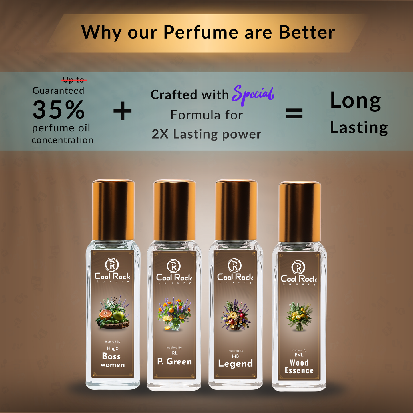 C-5 | Modern Classics Perfume Set | Boss Women, P. Green, Legend, & Wood Essence | Timeless Masculine Scent Combo (4 x 20ml)