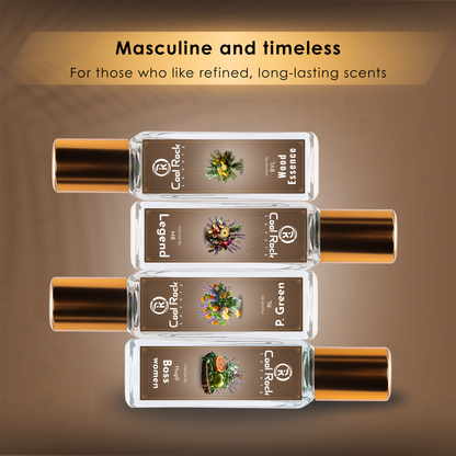 C-5 | Modern Classics Perfume Set | Boss Women, P. Green, Legend, & Wood Essence | Timeless Masculine Scent Combo (4 x 20ml)