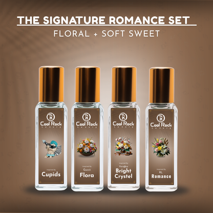C-2 | Signature Romance Perfume Set – Cupid, Flora, B.Crystal & Romance | Soft Floral & Sweet Perfume Combo for Women (4 x 20ml)