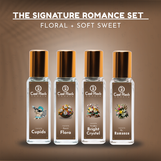 C-2 | Signature Romance Perfume Set – Cupid, Flora, B.Crystal & Romance | Soft Floral & Sweet Perfume Combo for Women (4 x 20ml)