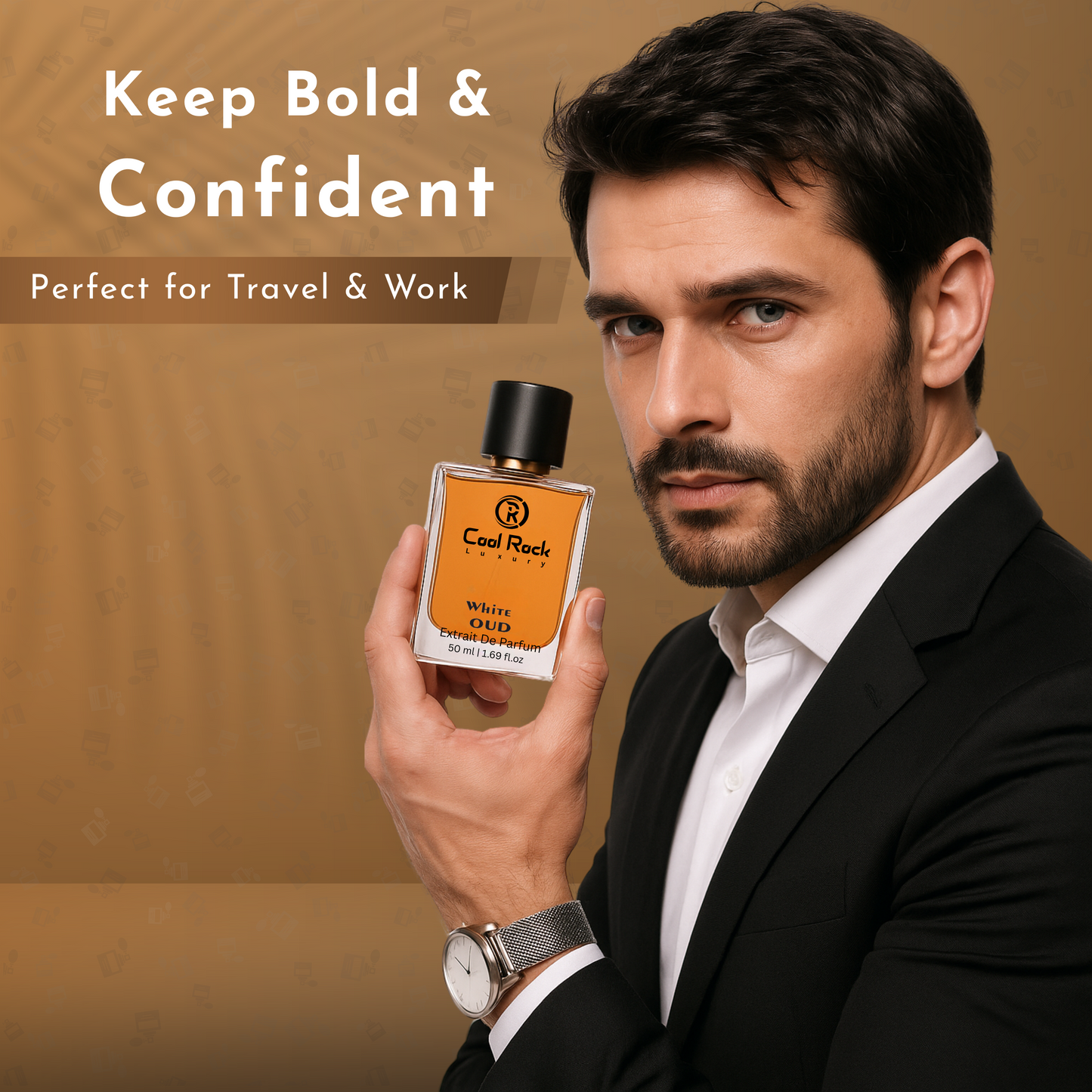 Cool Rock Luxury Perfume Combo – Cacao Gourmand Oriental & White Oud Extrait de Parfum – Long Lasting, Unisex, Premium Fragrance, 50ml Each